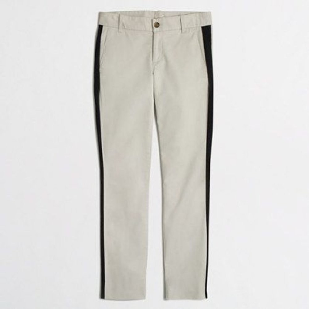 J.Crew Factory Frankie Tuxedo Stripe Khaki Chinos